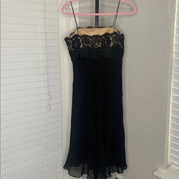 Y2K vintage Anne Klein floral lace silk whimsical Dress size 6